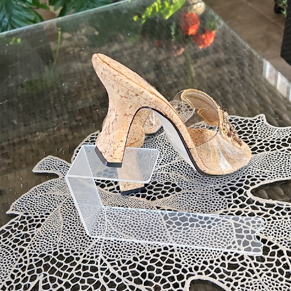 J.Renee Women's Tan and Gold Embellished Heels - Picture 3 of 7